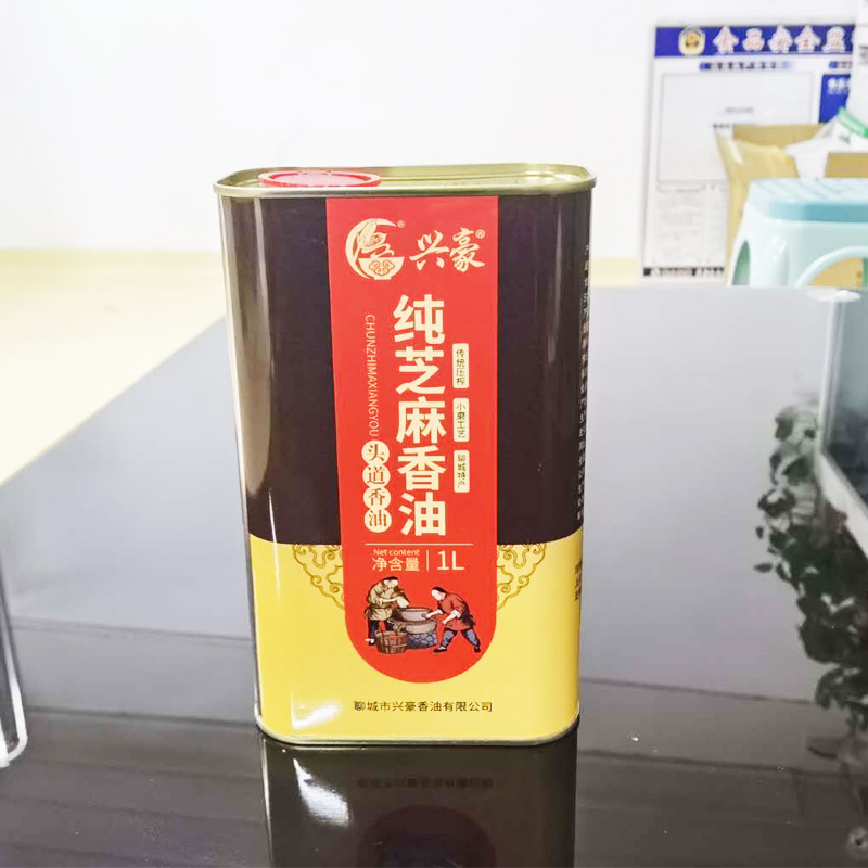 鐵盒純芝麻頭道香油1L